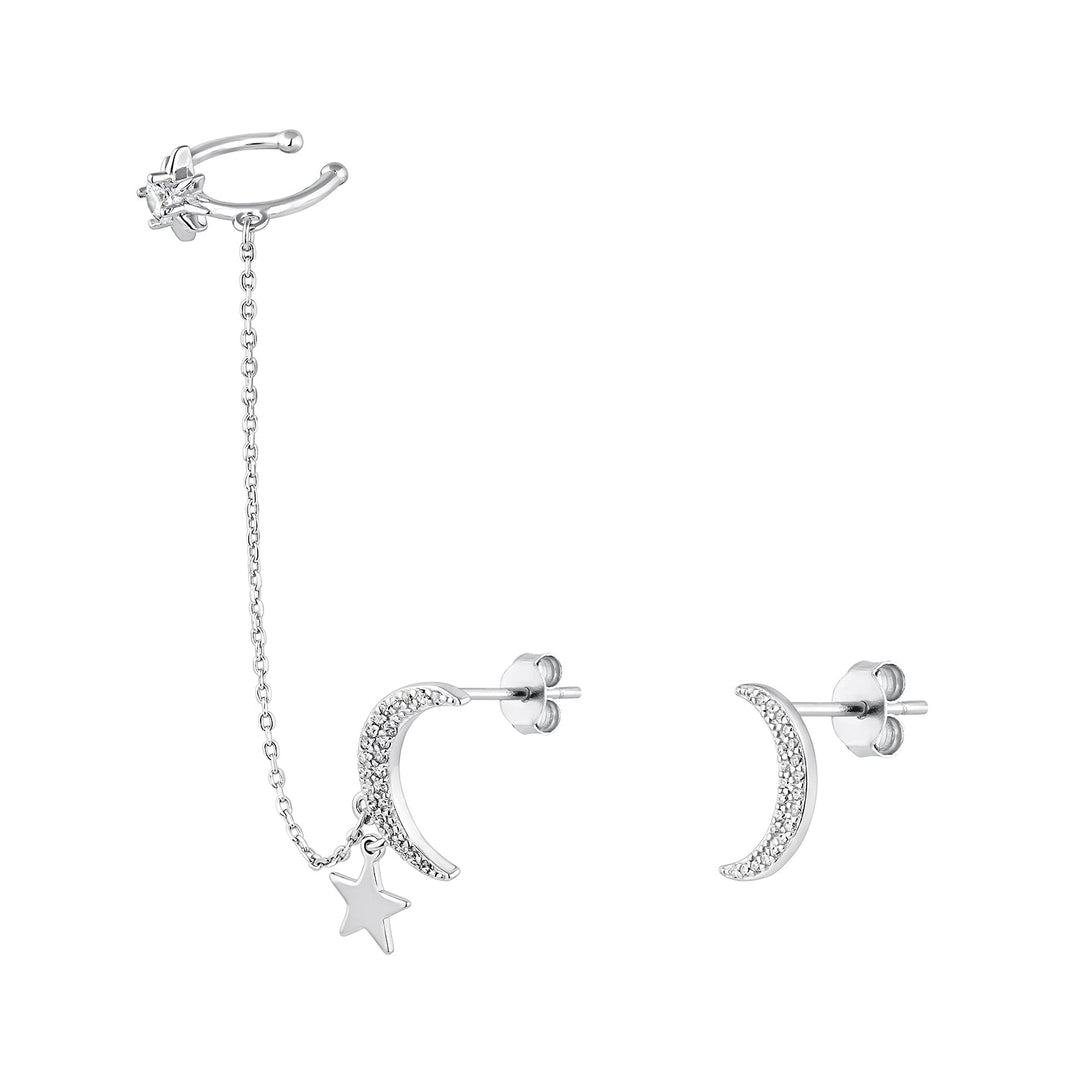 ASIMMETRISCHE ZILVER OORBELLEN DARA