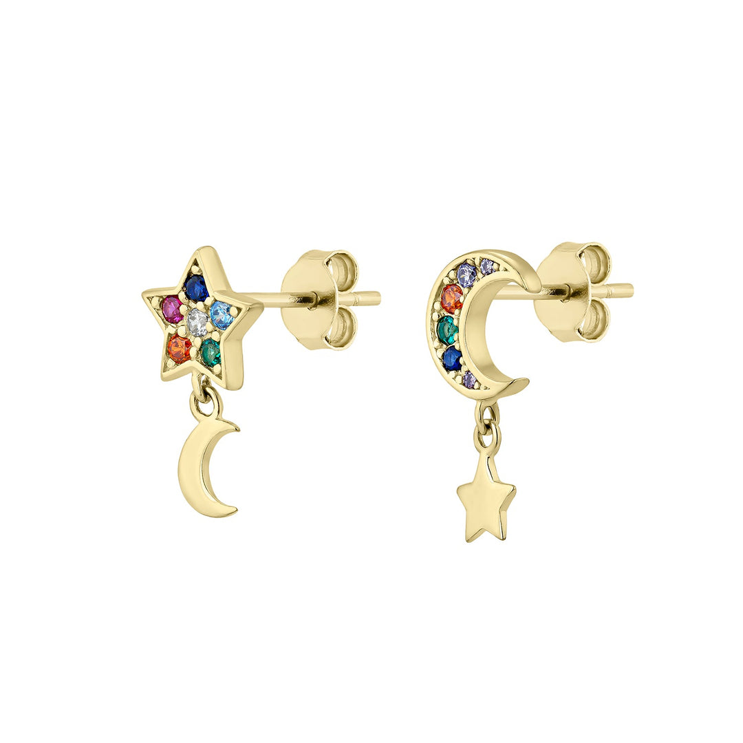 PENDIENTES ASIMÉTRICOS COSMIC STAR-MOON