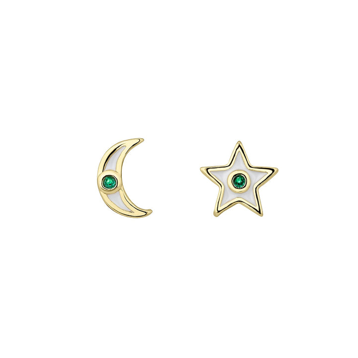 PENDIENTES ASIMÉTRICOS WHITE STAR&amp;MOON