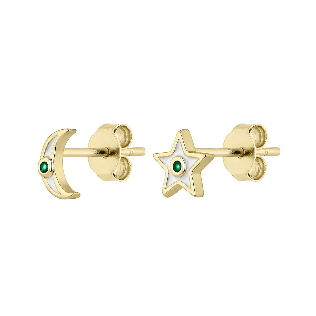 PENDIENTES ASIMÉTRICOS WHITE STAR&amp;MOON