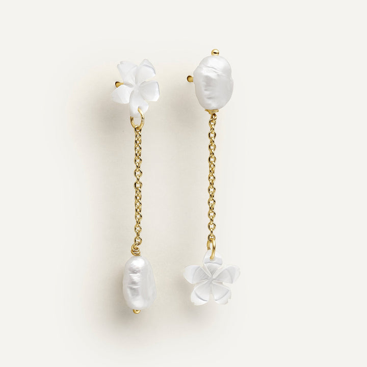 PENDIENTES ASIMÉTRICOS FIORI DI PERLA