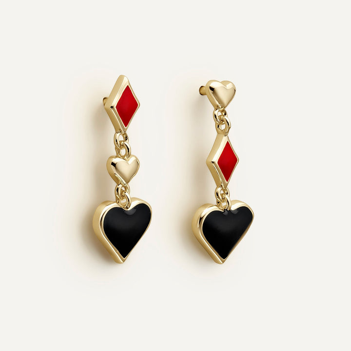 ASYMMETRISCHE OORBELLEN CUORI E DIAMANTI