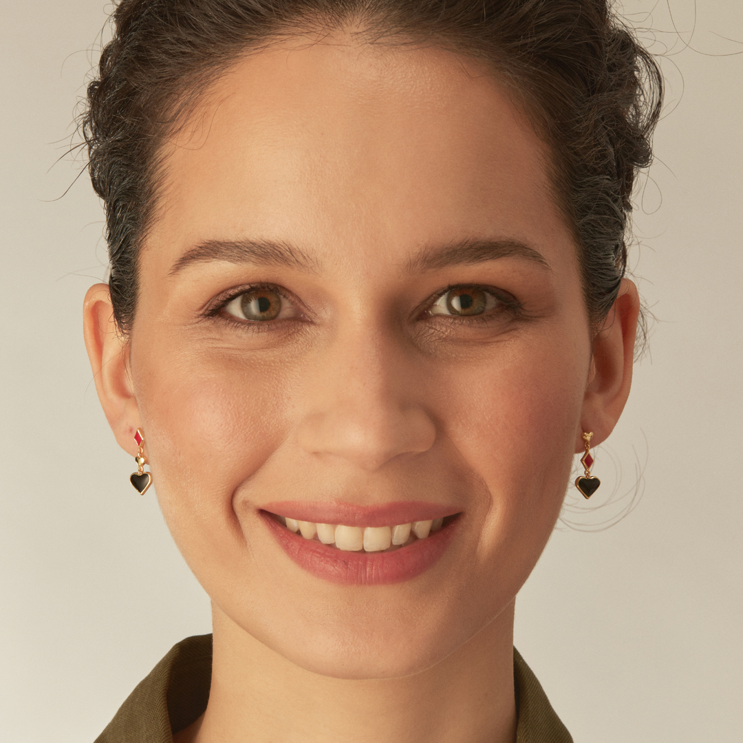 ASYMMETRISCHE OORBELLEN CUORI E DIAMANTI