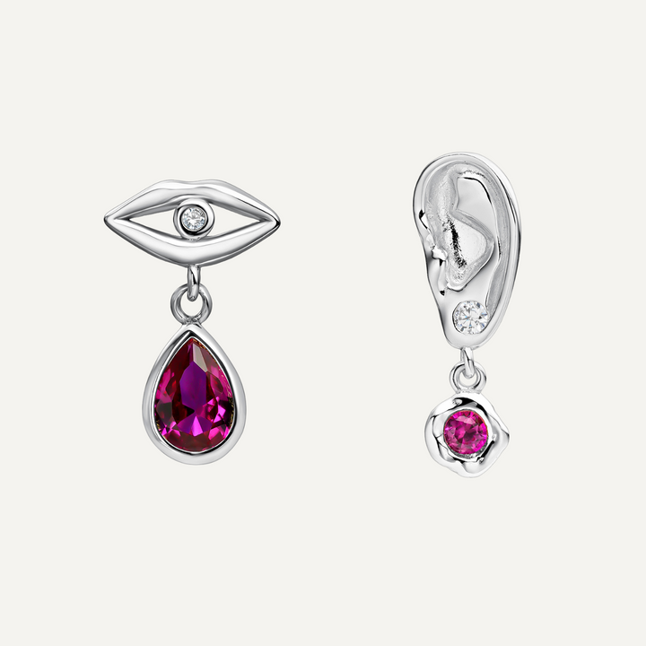 ASYMMETRISCHE OHRSCHMUCK SILBER VON MUND ZU OHR
