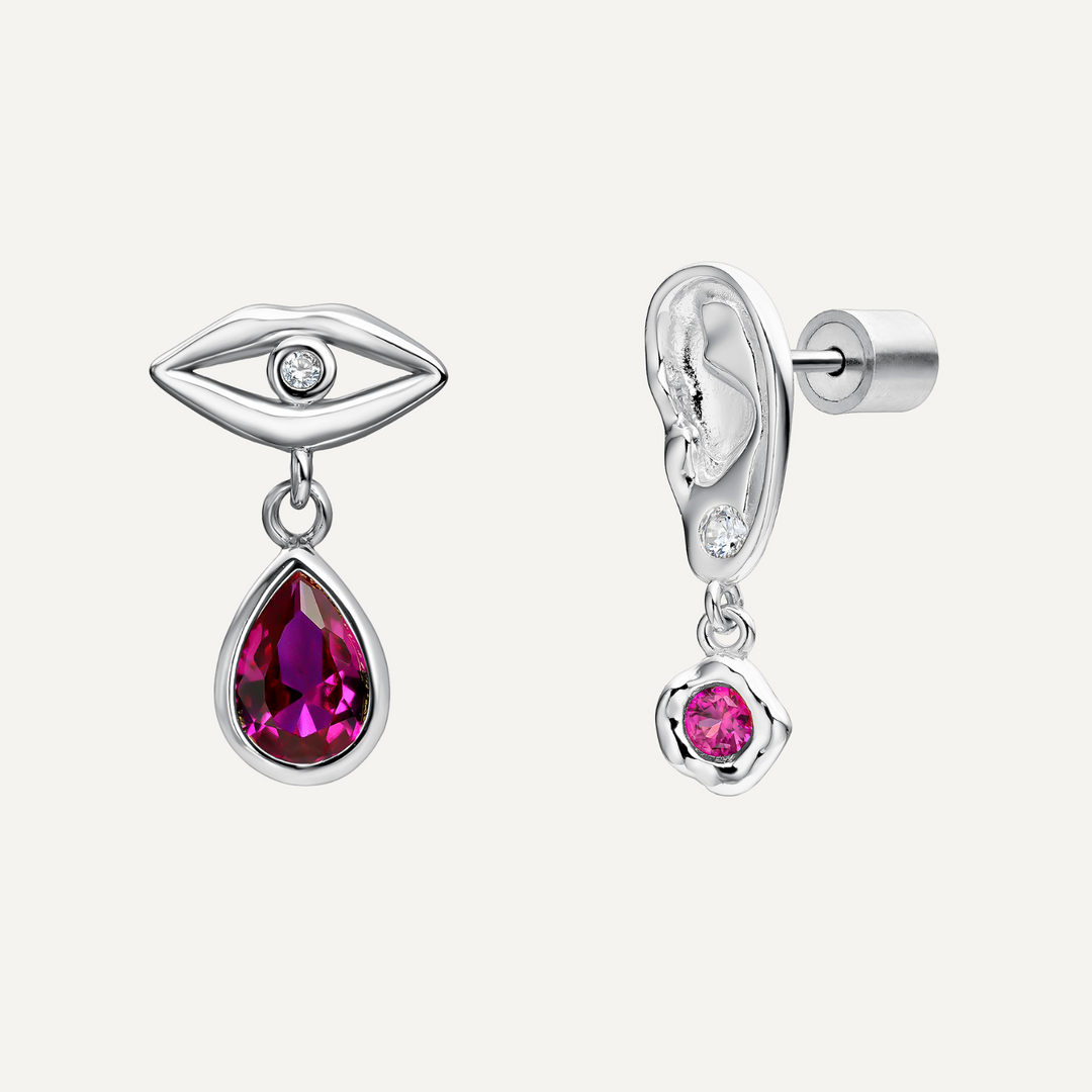 ASYMMETRISCHE OHRSCHMUCK SILBER VON MUND ZU OHR