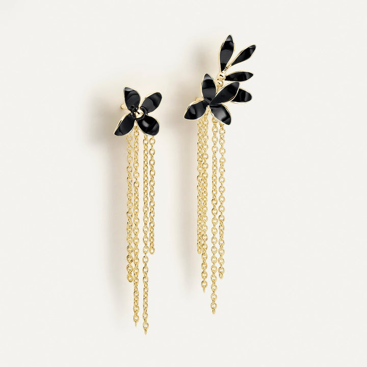 ORECCHINI ASIMMETRICI BLACK LOTUS