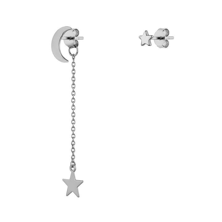 PENDIENTES ASIMÉTRICOS PLATA NUIT