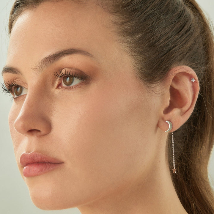 PENDIENTES ASIMÉTRICOS PLATA NUIT