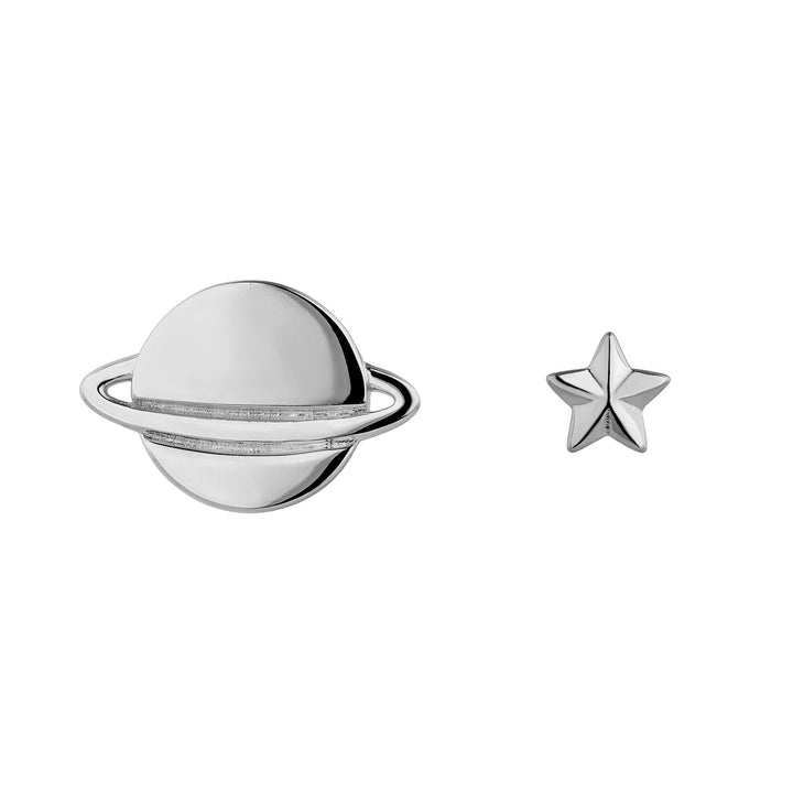 Asymmetrische Ohrringe Silber Galaxier  
