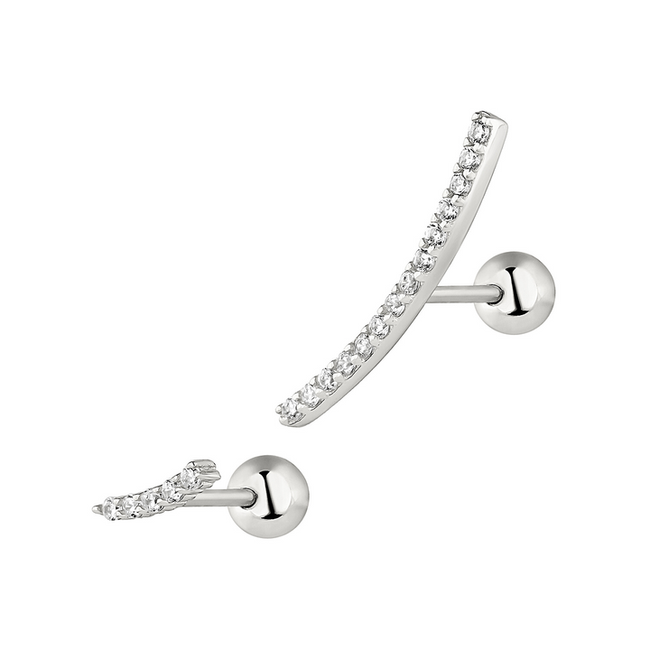 PENDIENTES ASIMÉTRICOS DE PLATA SENA