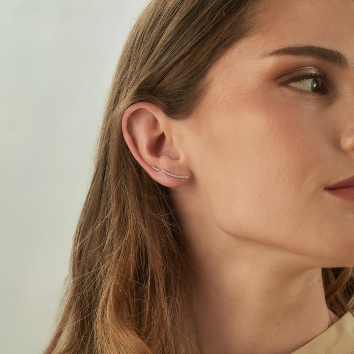 PENDIENTES ASIMÉTRICOS DE PLATA SENA
