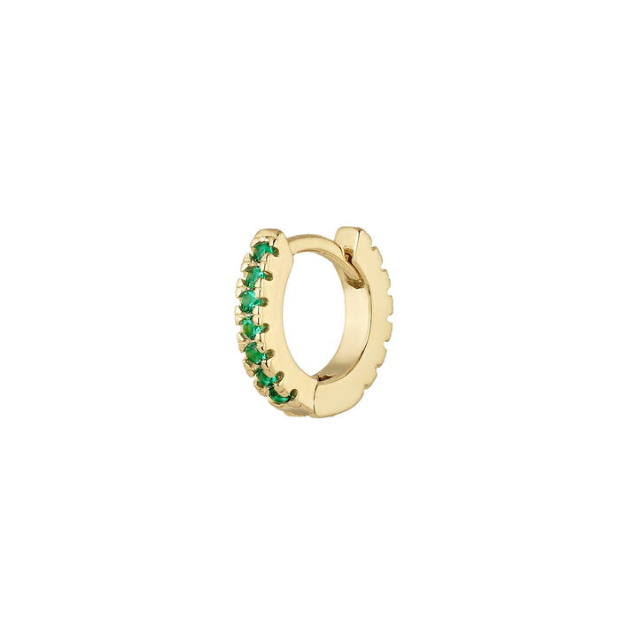 PENDIENTE PIERCING ARO ORO AMARILLO VERDE ESMERALDA SOPHIE