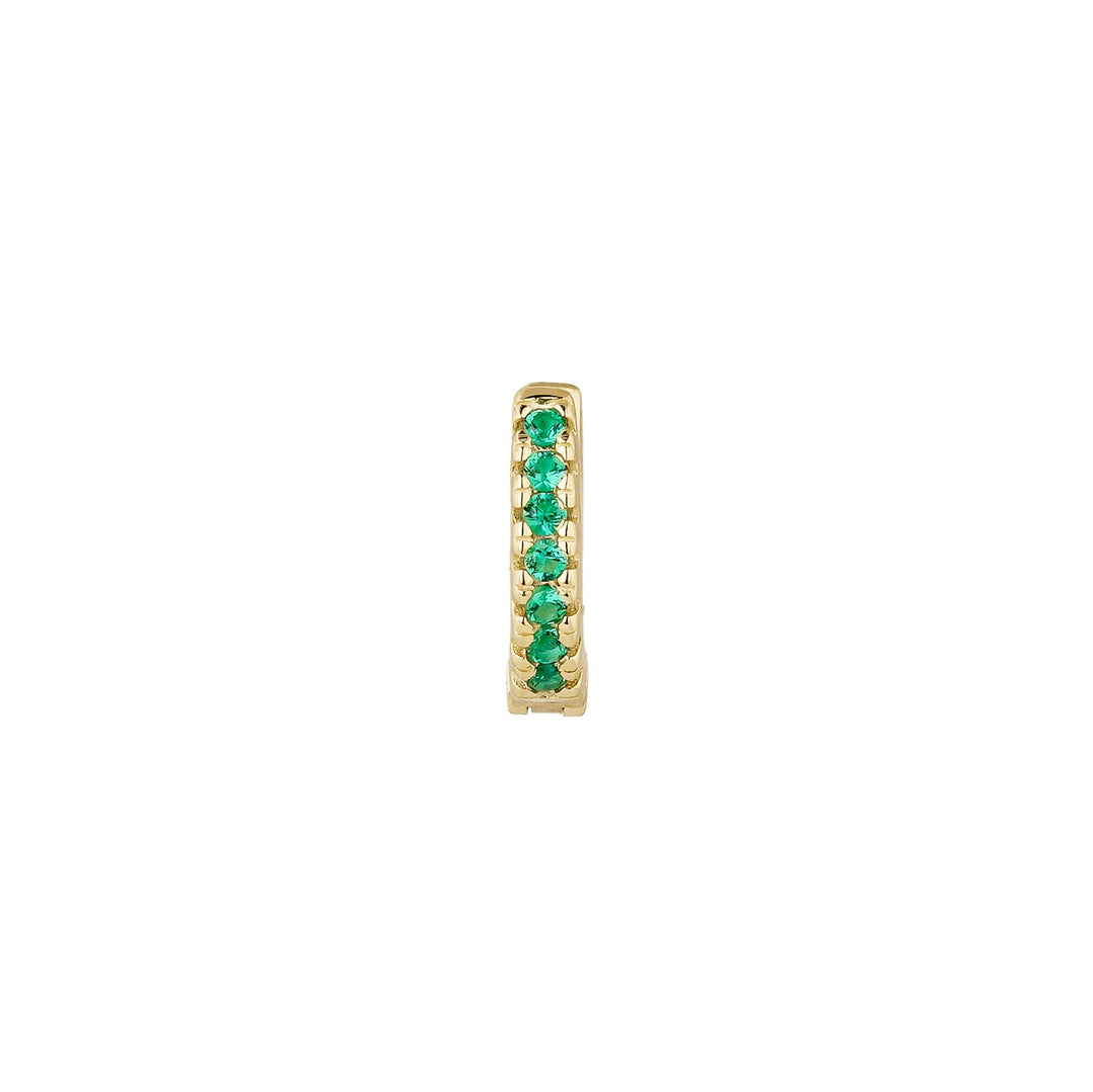PENDIENTE PIERCING ARO ORO AMARILLO VERDE ESMERALDA SOPHIE
