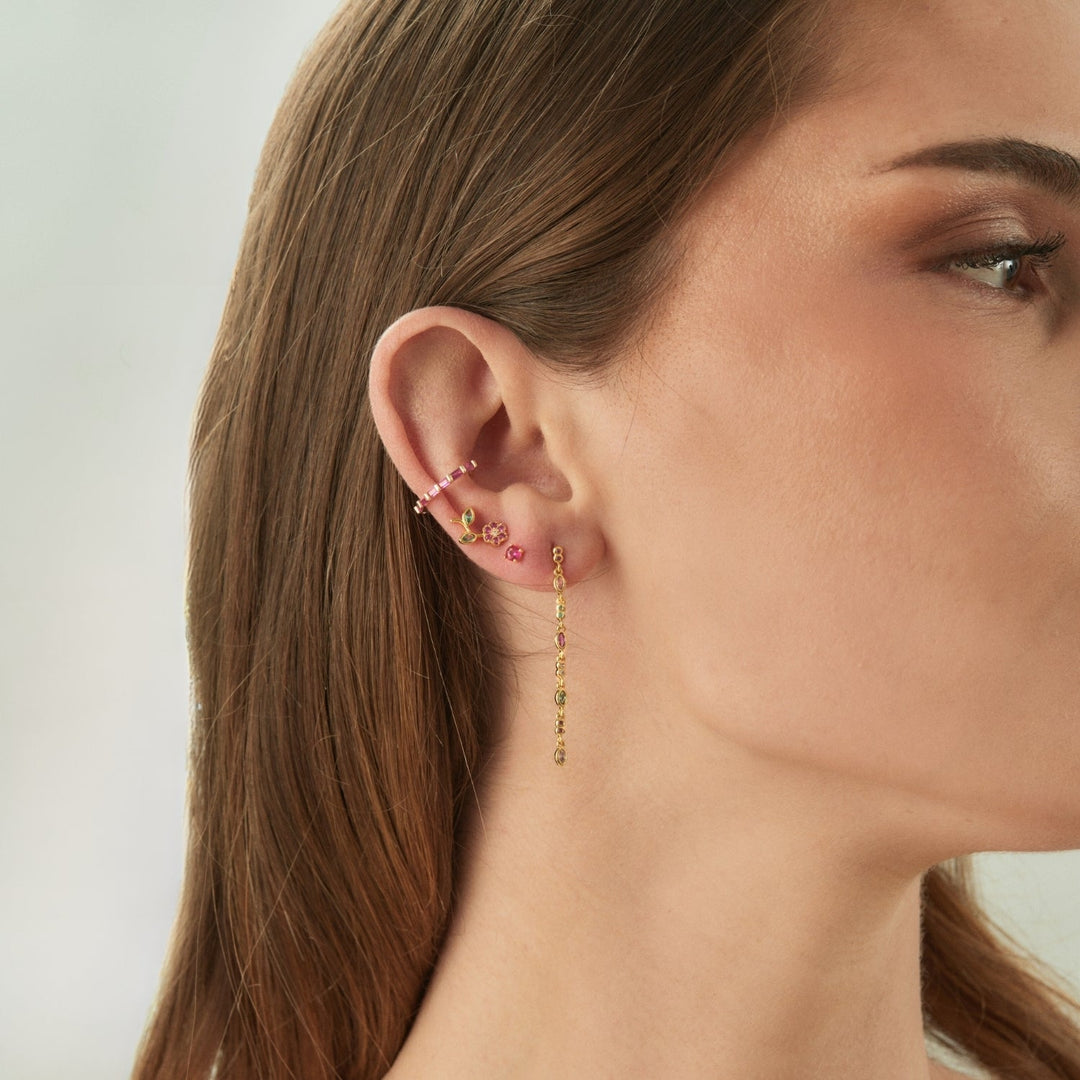 Piercing-Ohrring Gelbgold Korund Luz