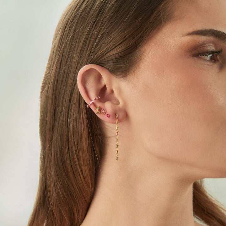 Piercing-Ohrring Gelbgold Korund Luz