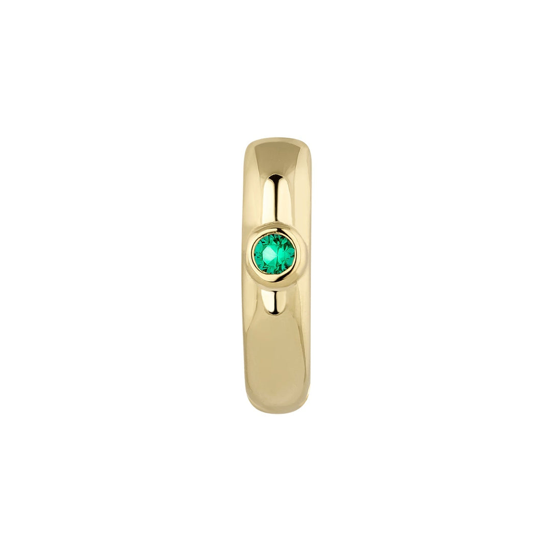 YELLOW GOLD GREEN SERENA HOOP PIERCING EARRING