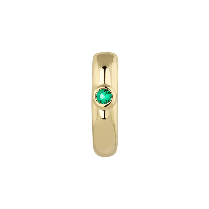 YELLOW GOLD GREEN SERENA HOOP PIERCING EARRING