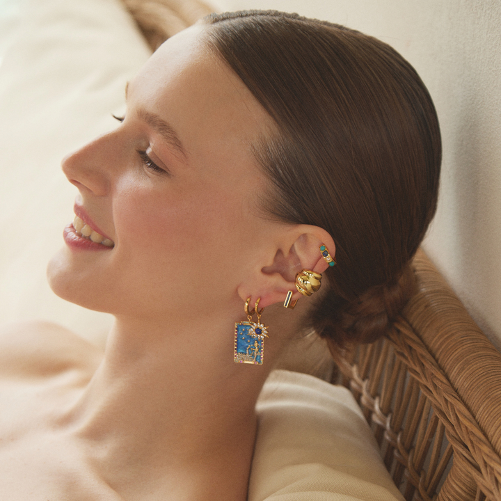 PIERCING OORBEL RING LAPISLAZULI CEILAN
