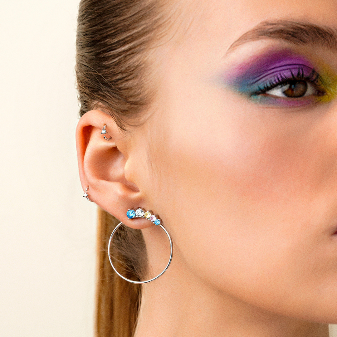 ORECCHINO PIERCING CERCHIO IN ARGENTO LIGHT MINIMALIST