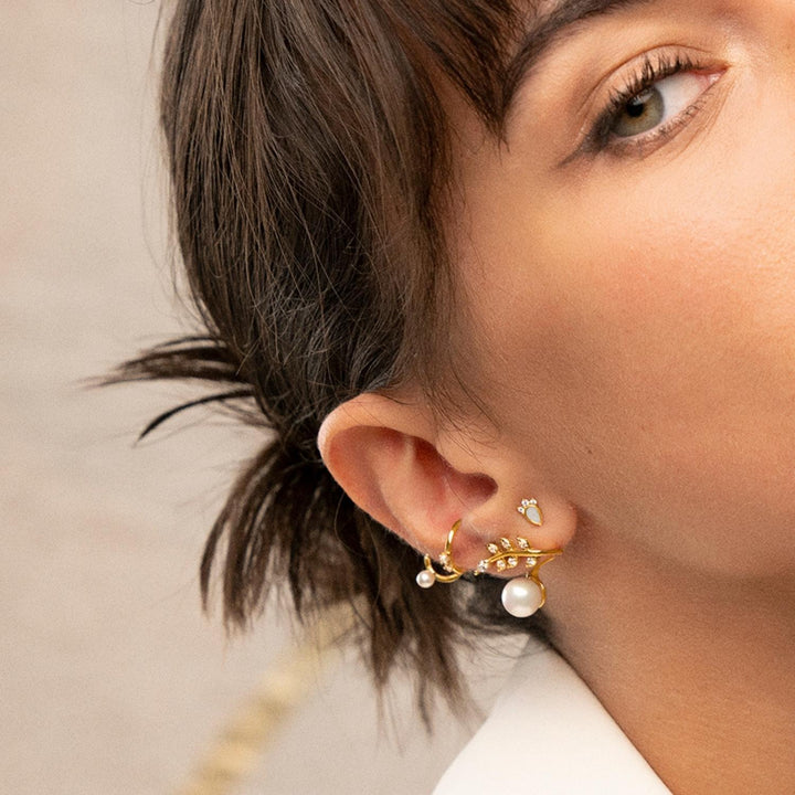 PENDIENTE PIERCING ARO PERLE BLANCHE