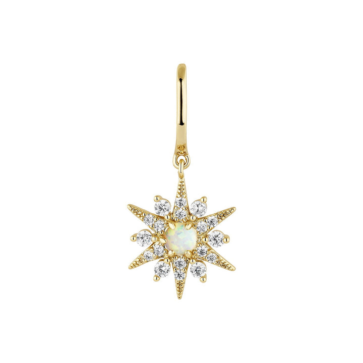 OPAL-STAR HOOP PIERCING EARRING