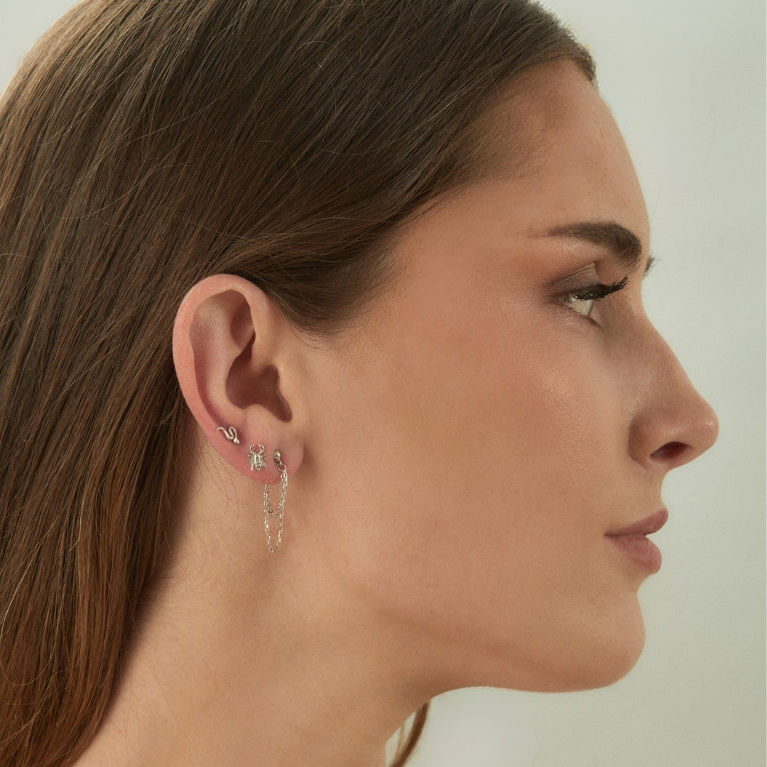 PIERCING-Ohrring aus Silber Skorpion
