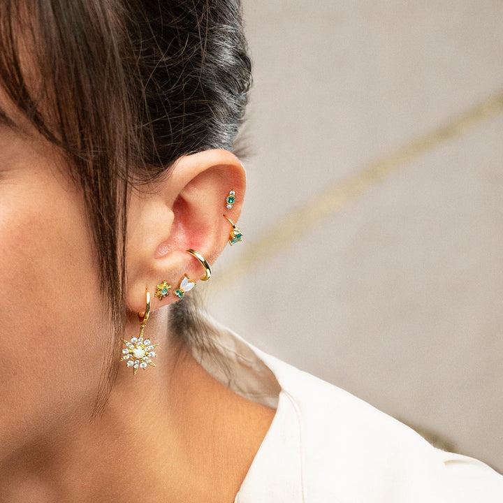 YELLOW GOLD SARA PIERCING EARRING