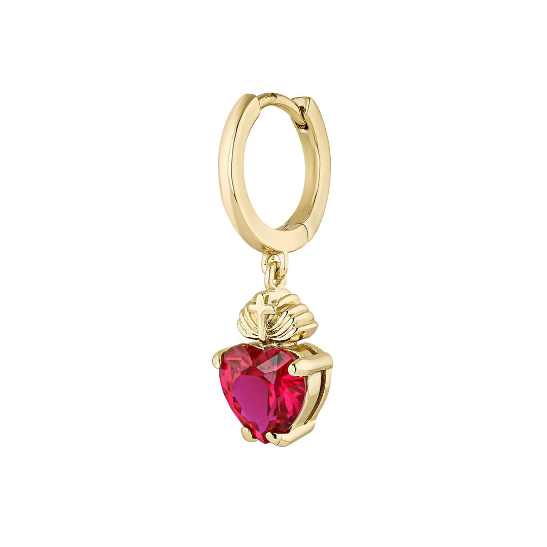 PENDIENTE PIERCING ARO RUBY HEART