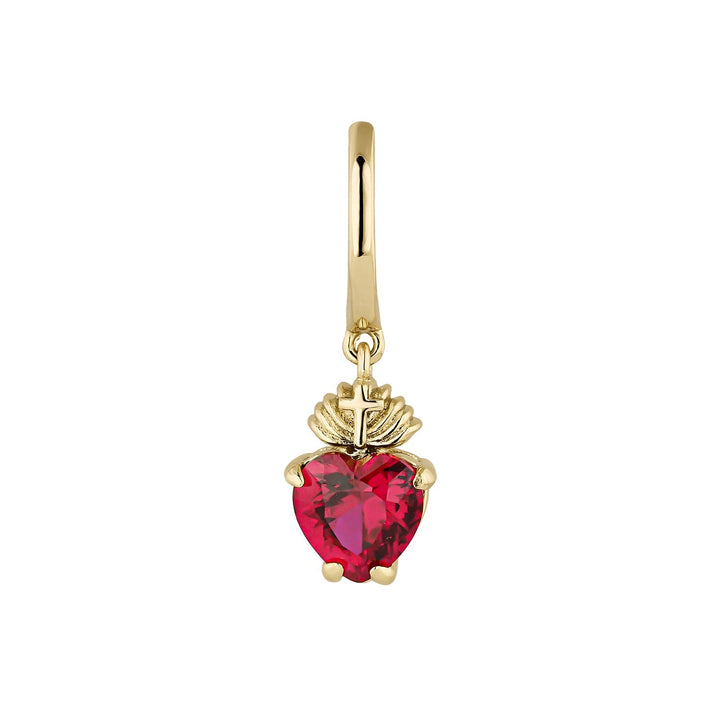 PENDIENTE PIERCING ARO RUBY HEART