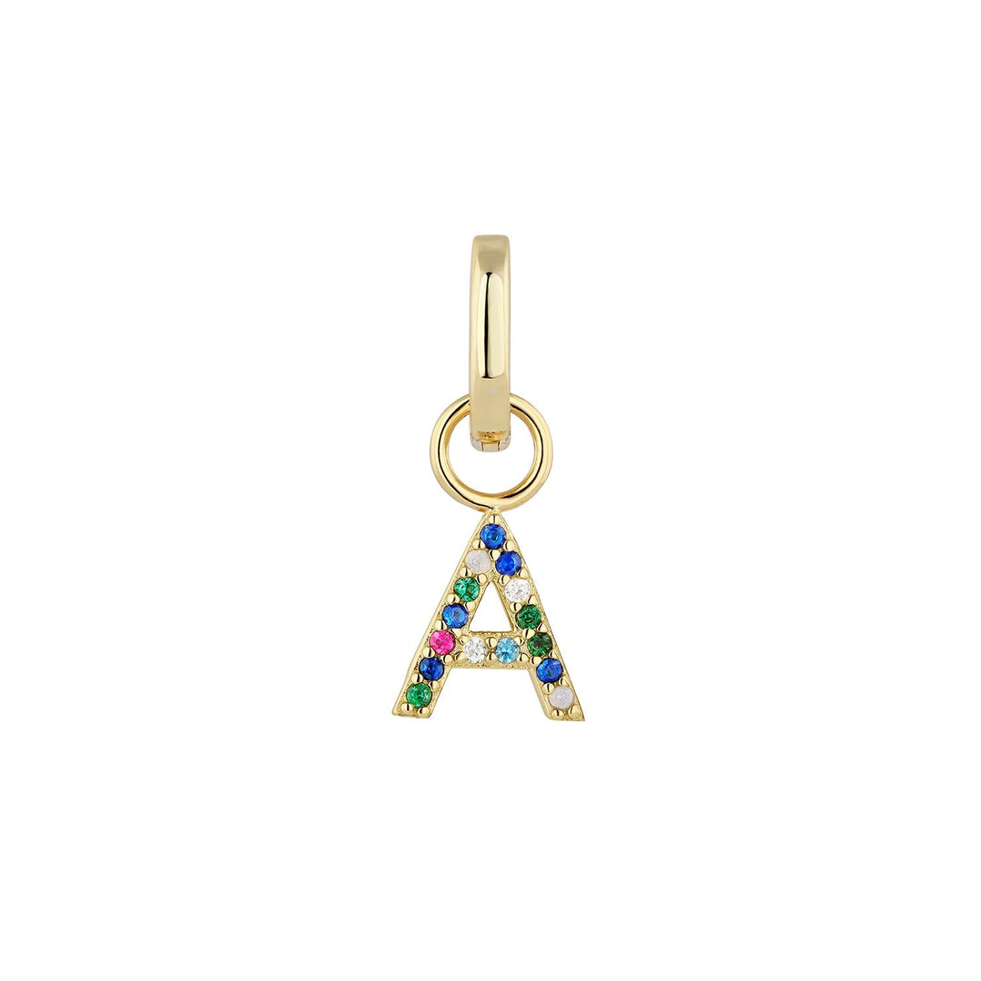 GOLD ALPHABET A HOOP PIERCING EARRING