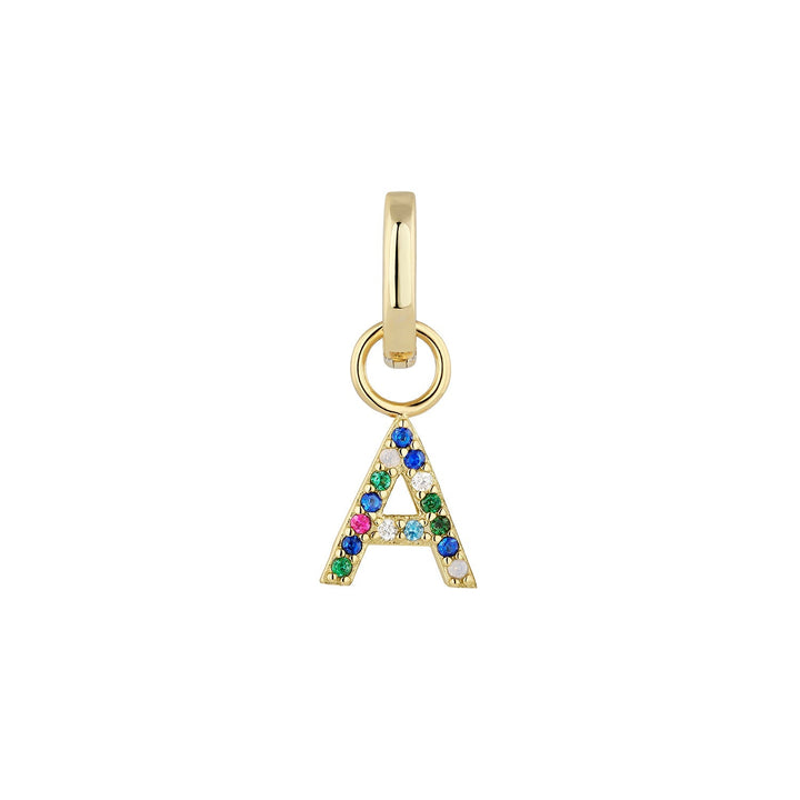 GOLD ALPHABET A HOOP PIERCING EARRING