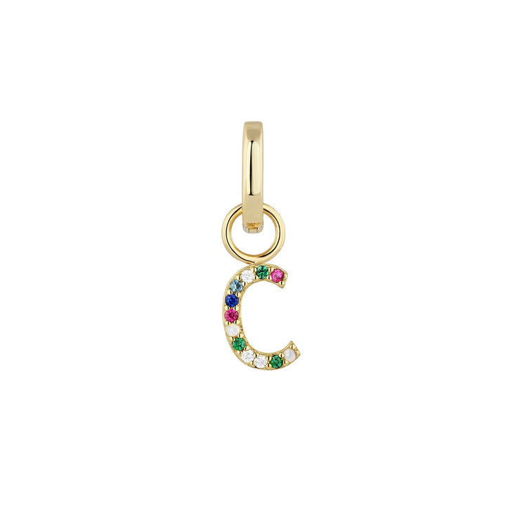 GOLD PIERCING OHRRING ALPHABET C RING