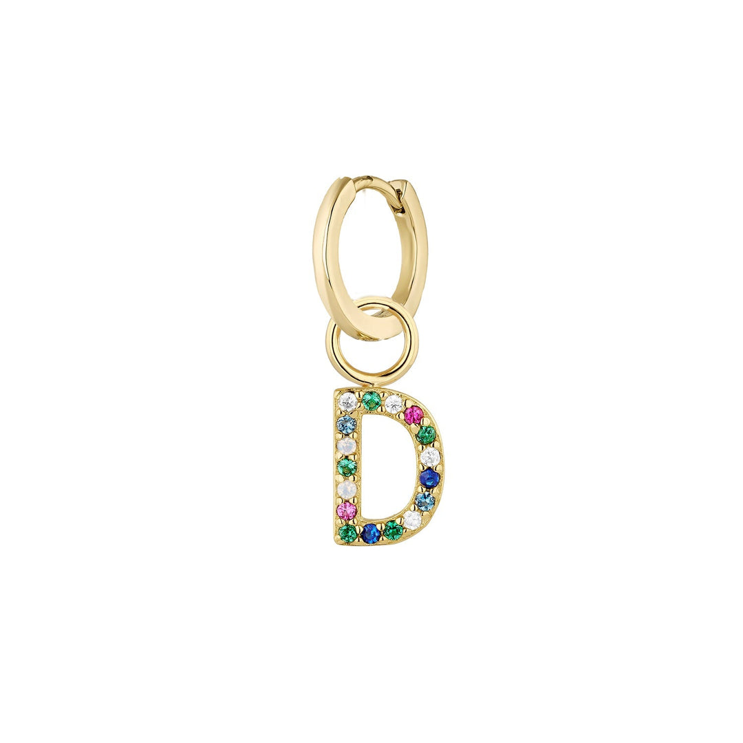 PENDIENTE PIERCING ARO GOLD ALPHABET D