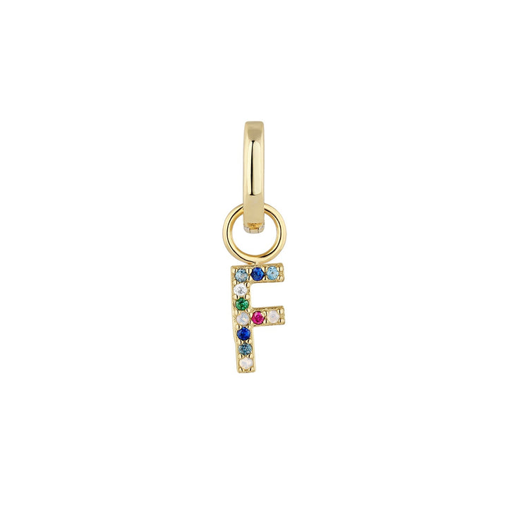 PENDIENTE PIERCING ARO GOLD ALPHABET F