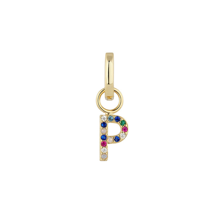 GOLD PIERCING OHRRING ALPHABET P RING