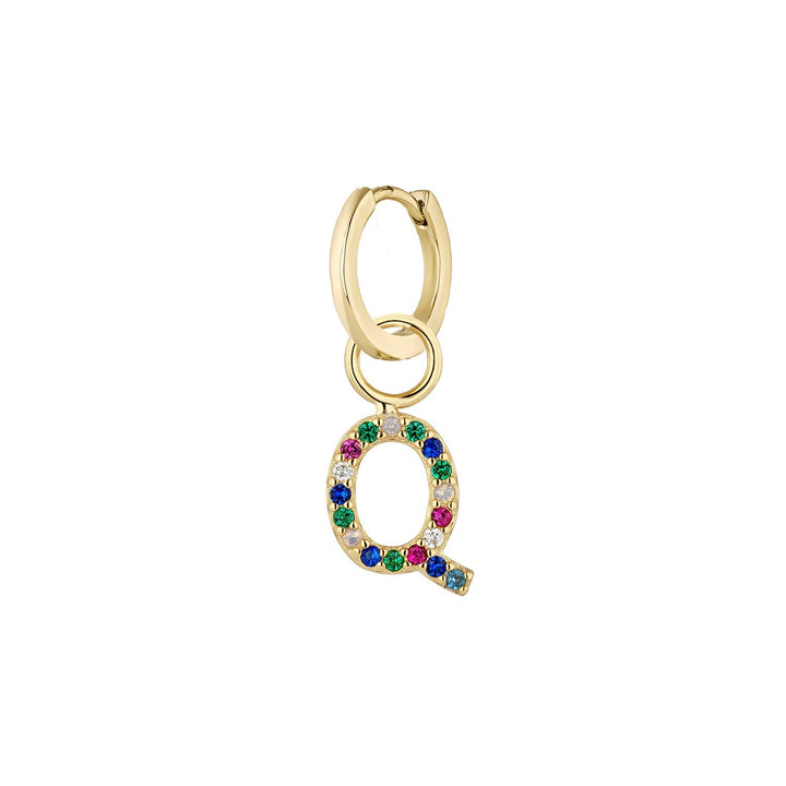 PENDIENTE PIERCING ARO GOLD ALPHABET Q