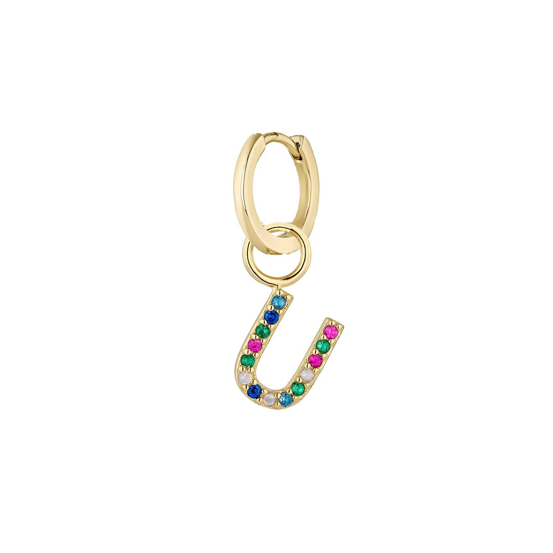 PENDIENTE PIERCING ARO GOLD ALPHABET U