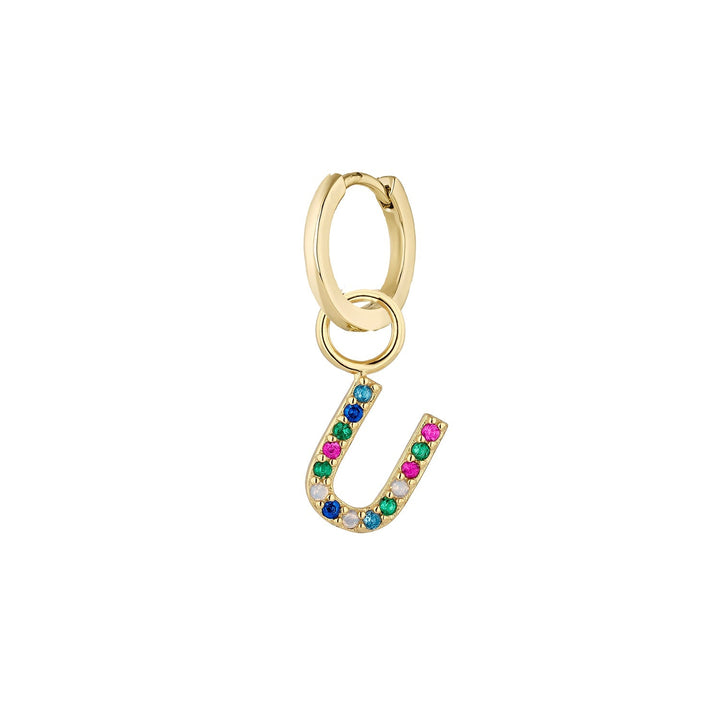 PENDIENTE PIERCING ARO GOLD ALPHABET U