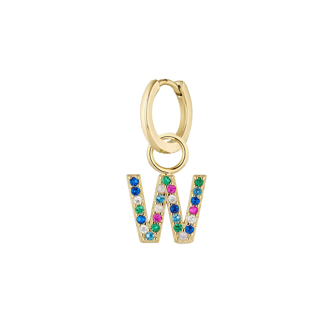PENDIENTE PIERCING ARO GOLD ALPHABET W