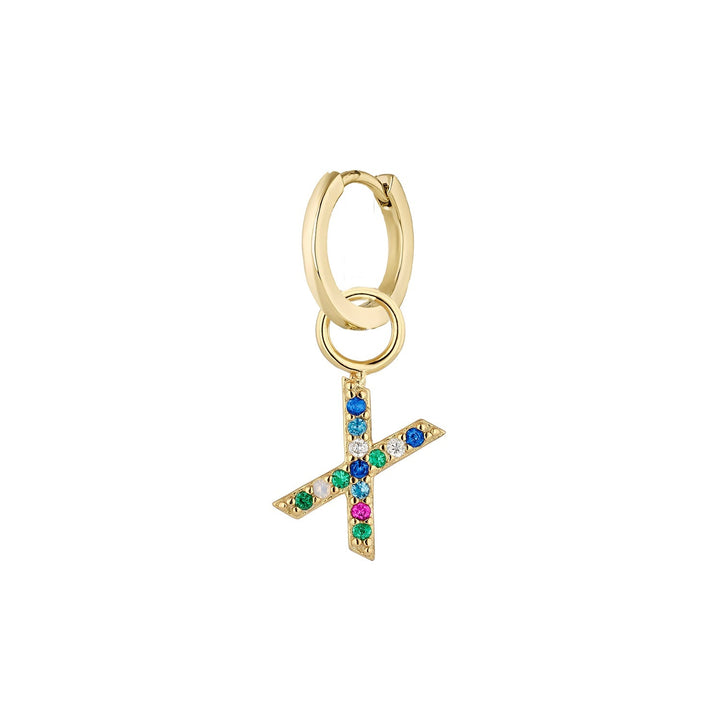 PENDIENTE PIERCING ARO GOLD ALPHABET X
