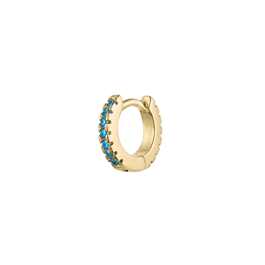 Piercing-Ohrring Ring Gelbgold Aquamarin Sophie