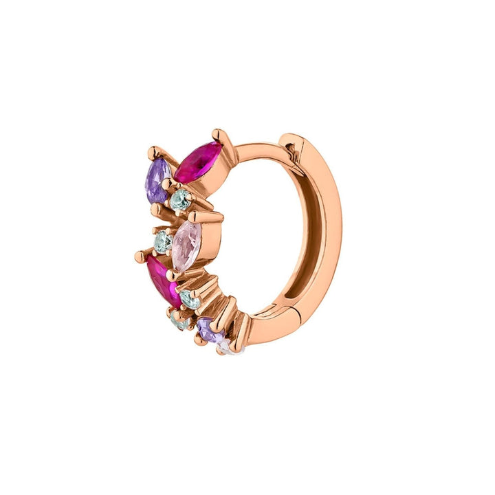 BRINCO PIERCING ARGOLA OURO ROSA LAURIER