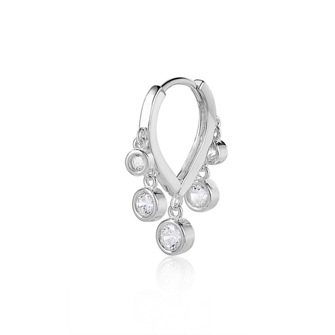 TRINO SILVER HOOP PIERCING EARRING