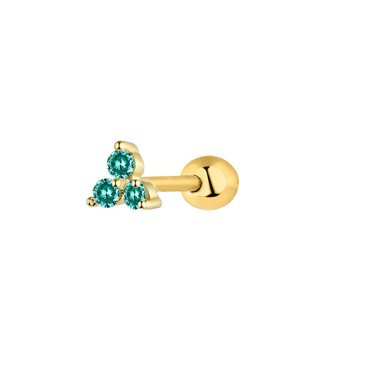 PARAIBA PRINCESSE-TRAGUS YELLOW GOLD PIERCING EARRING