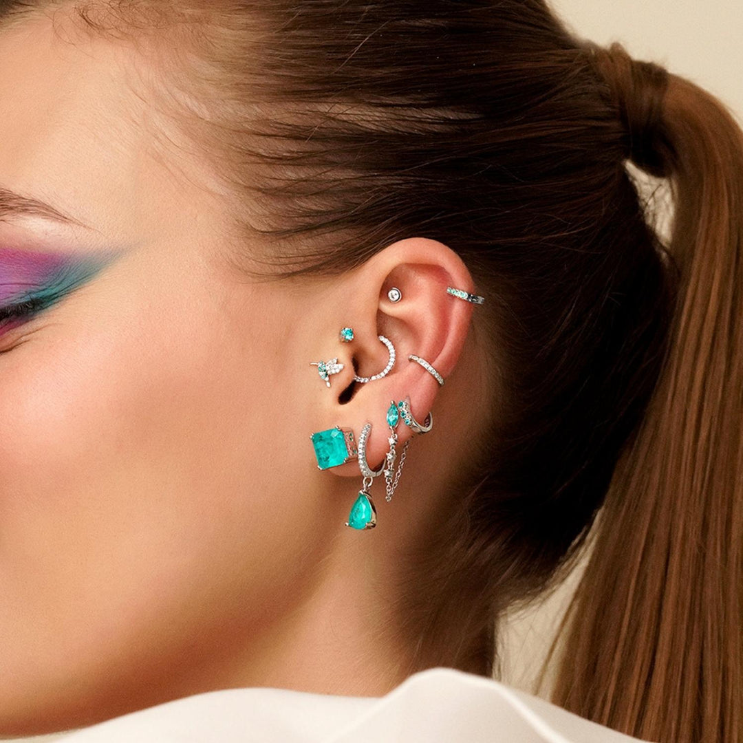 LUZ-TRAGUS PIERCING-Ohrring aus Silber