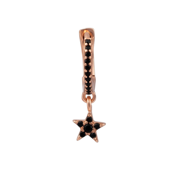 PENDIENTE PIERCING ARO ORO ROSA ESPINELA SHOOTING STAR