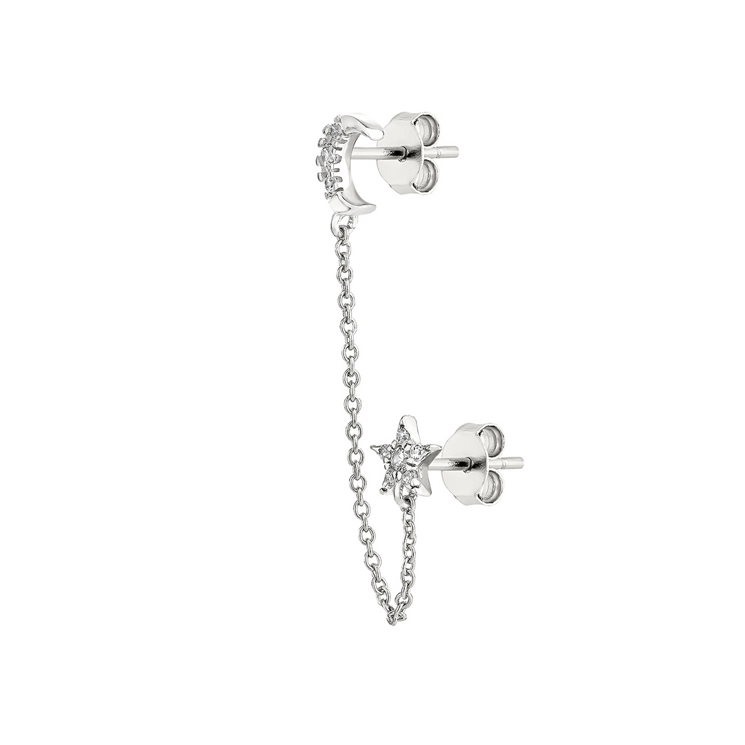 PENDIENTE PIERCING MÚLTIPLE DE PLATA ECLIPSE