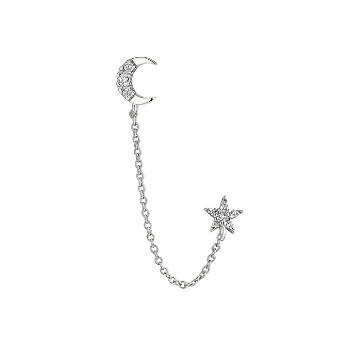 PENDIENTE PIERCING MÚLTIPLE DE PLATA ECLIPSE