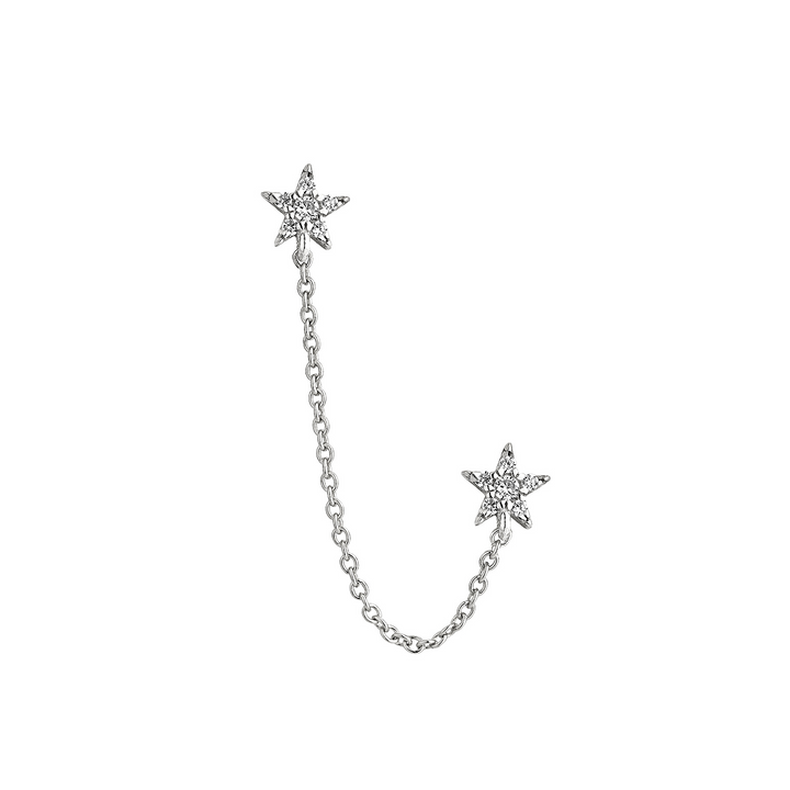 MULTIPLE SILVER PIERCING EARRING STELLAR COUPLE