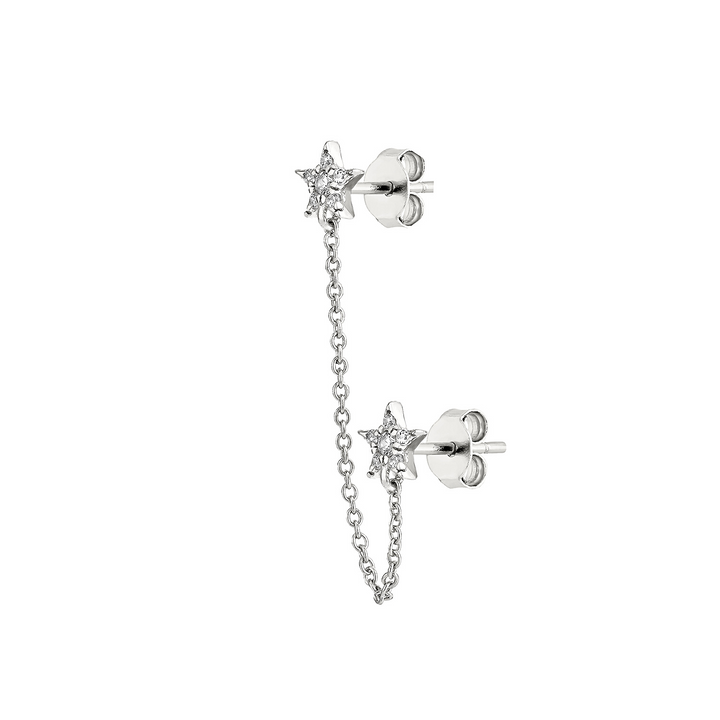 MULTIPLE SILVER PIERCING EARRING STELLAR COUPLE